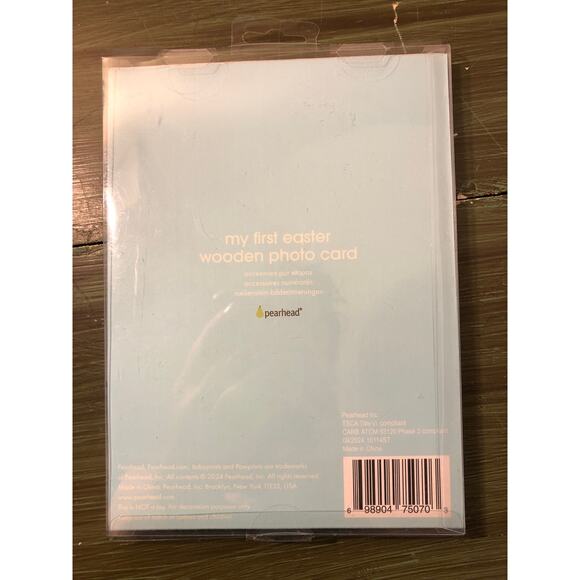 Pearhead NWT "My First Easter" Wooden Carved Photo Card - Picture 5 of 5